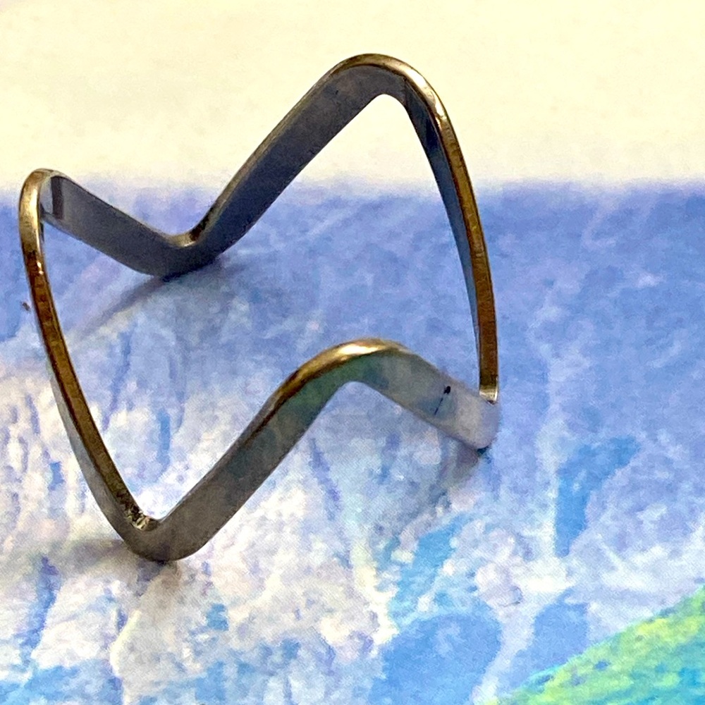 5/$10❤️❤️❤️NEW Stainless Steel Chevron Ring Size 11